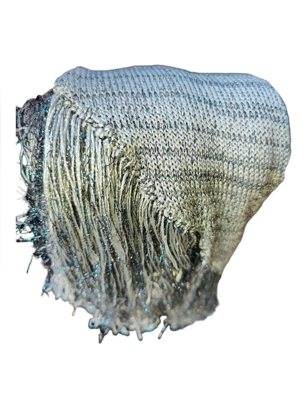 Lot of 5 Sheer Shimmer Triangle Fringe Shawls Boho Costume + Closet Storage Bag